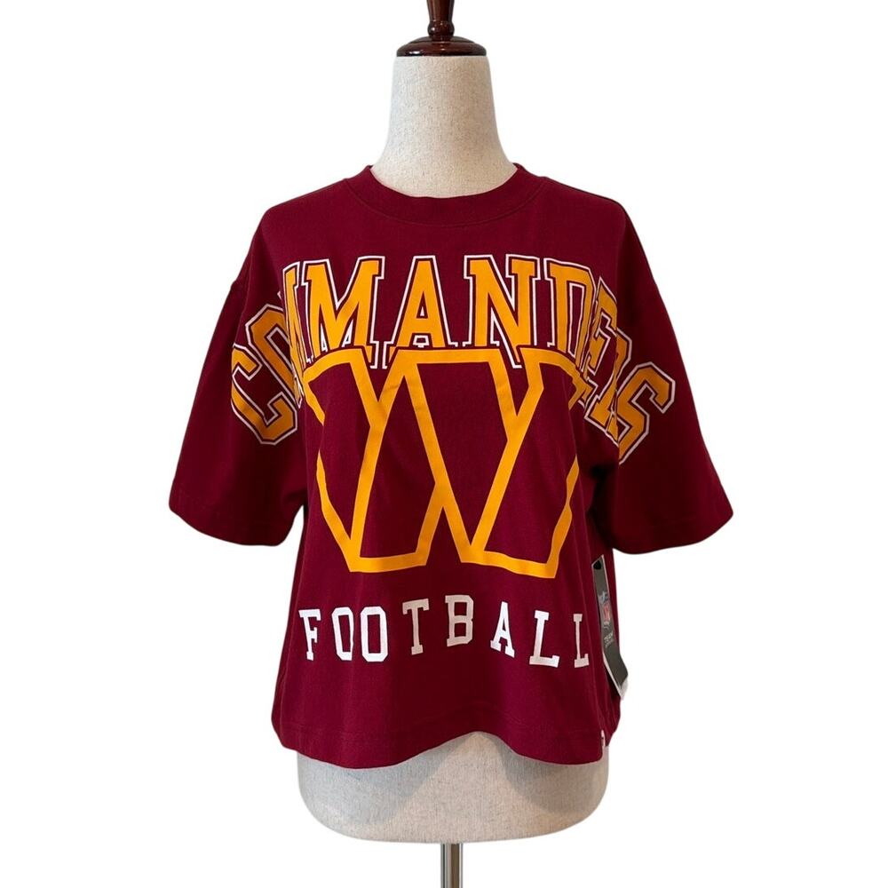 NWT '47 NFL Team Apparel Washington Commanders Cropped T-Shirt Red, Womens Large